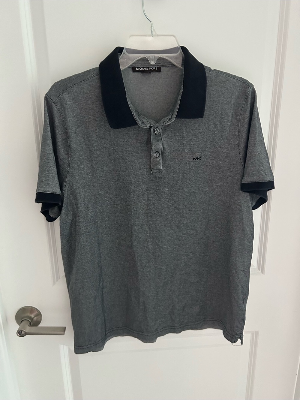 Michael Kors Gray Polo with Black Collar and Sleeve Trim